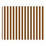 Vertical Stripes - White and Chocolate Brown Double Sided Flano Blanket (Large)