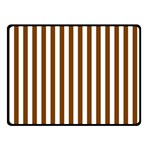 Vertical Stripes - White and Chocolate Brown Double Sided Fleece Blanket (Small) (Two Sides)