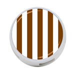 Vertical Stripes - White and Chocolate Brown 4-Port USB Hub (One Side)