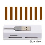 Vertical Stripes - White and Chocolate Brown Memory Card Reader (Stick)