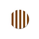 Vertical Stripes - White and Chocolate Brown Golf Ball Marker (4 pack)