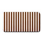 Vertical Stripes - White and Chocolate Brown Medium Bar Mat