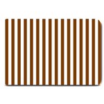 Vertical Stripes - White and Chocolate Brown Large Doormat