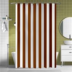 Vertical Stripes - White and Chocolate Brown Shower Curtain 48  x 72  (Small)
