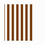 Vertical Stripes - White and Chocolate Brown Small Garden Flag (Two Sides)