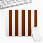 Vertical Stripes - White and Chocolate Brown Large Mousepad