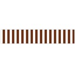 Vertical Stripes - White and Auburn Brown Flano Scarf (Large)