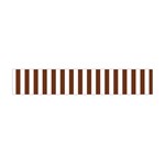 Vertical Stripes - White and Auburn Brown Flano Scarf (Mini)