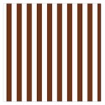 Vertical Stripes - White and Auburn Brown Large Satin Scarf (Square)