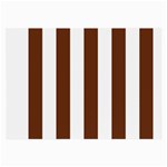 Vertical Stripes - White and Auburn Brown Large Glasses Cloth