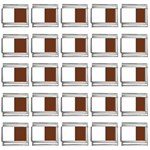 Vertical Stripes - White and Auburn Brown 9mm Italian Charm (25 pack)