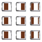 Vertical Stripes - White and Auburn Brown Mega Link Italian Charm (9 pack)