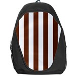 Vertical Stripes - White and Auburn Brown Backpack Bag