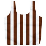 Vertical Stripes - White and Auburn Brown Full Print Recycle Bag (XL)