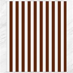 Vertical Stripes - White and Auburn Brown Canvas 8  x 10 