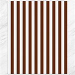 Vertical Stripes - White and Auburn Brown Canvas 11  x 14 