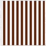 Vertical Stripes - White and Auburn Brown Canvas 12  x 12 
