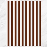 Vertical Stripes - White and Auburn Brown Canvas 18  x 24 