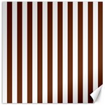 Vertical Stripes - White and Auburn Brown Canvas 20  x 20 