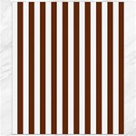 Vertical Stripes - White and Auburn Brown Canvas 20  x 24 