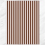 Vertical Stripes - White and Auburn Brown Canvas 36  x 48 