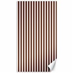Vertical Stripes - White and Auburn Brown Canvas 40  x 72 