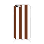 Vertical Stripes - White and Auburn Brown Apple iPhone 6/6S Silicone Case (Transparent)