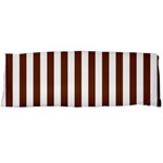 Vertical Stripes - White and Auburn Brown Body Pillow Case (Dakimakura) (One Side)