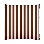 Vertical Stripes - White and Auburn Brown Standard Cushion Case (One Side)