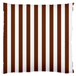 Vertical Stripes - White and Auburn Brown Large Cushion Case (Two Sides)