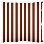 Vertical Stripes - White and Auburn Brown Standard Flano Cushion Case (One Side)