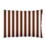 Vertical Stripes - White and Auburn Brown Pillow Case (Two Sides)