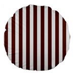 Vertical Stripes - White and Auburn Brown Large 18  Premium Round Cushion