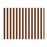 Vertical Stripes - White and Auburn Brown Double Sided Flano Blanket (Mini)