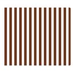 Vertical Stripes - White and Auburn Brown Double Sided Flano Blanket (Small)