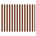 Vertical Stripes - White and Auburn Brown Double Sided Flano Blanket (Medium)