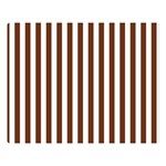 Vertical Stripes - White and Auburn Brown Double Sided Flano Blanket (Large)