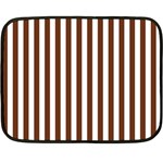 Vertical Stripes - White and Auburn Brown Fleece Blanket (Mini)