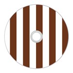 Vertical Stripes - White and Auburn Brown CD Wall Clock