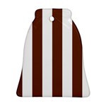Vertical Stripes - White and Auburn Brown Bell Ornament (Two Sides)
