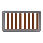 Vertical Stripes - White and Auburn Brown Memory Card Reader (Mini)