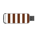 Vertical Stripes - White and Auburn Brown Portable USB Flash (Two Sides)