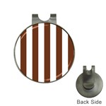Vertical Stripes - White and Auburn Brown Golf Ball Marker Hat Clip