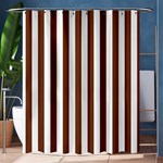 Vertical Stripes - White and Auburn Brown Shower Curtain 60  x 72  (Medium)