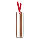Vertical Stripes - White and Auburn Brown Small Book Mark