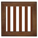 Vertical Stripes - White and Auburn Brown Framed Tile