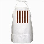Vertical Stripes - White and Auburn Brown BBQ Apron
