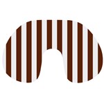 Vertical Stripes - White and Auburn Brown Travel Neck Pillow