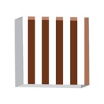 Vertical Stripes - White and Auburn Brown 4 x 4  Acrylic Photo Block