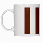 Vertical Stripes - White and Auburn Brown White Mug